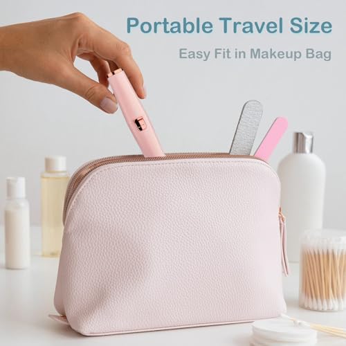 Eyebrow Facial Trimmer for Women - 2 in 1 Rechargeable Face Eye Brow Shaver - Face Remover Peach Fuzz Painless Facial Removal Built-in LED Light for Lips Arm Nose Hair Bikini Line Body (Pink)
