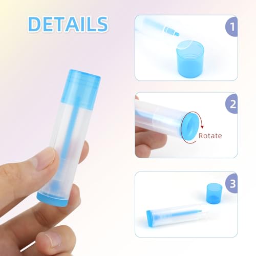 25 Pcs Clear Empty Lip Balm Tubes Lip Balm Containers Lipstick Container with Caps DIY Lip Balm Tubes Refillable Lip Balm Tube for Homemade Lip Gloss Lipstick 5.5Ml Plastic Lip Balm Containers