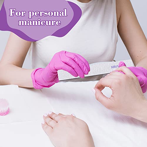 200 Pcs 4 Styles Nail Files Bulk 100/180 Grit Double Sides Professional Reusable Emery Board Nail Files for Acrylic Manicure Tools Suit for Home Salon