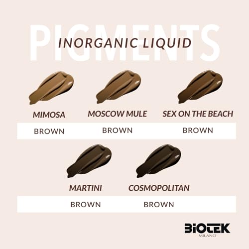 Inorganic Liquid Brow Pigment Kit for Permanent Makeup - Made in Italy - Set (5 Count, 0.61 fl.oz. each)