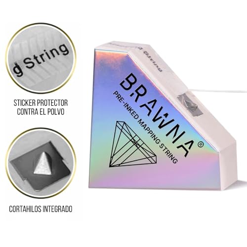 BRAWNA 30 Meters White and Pink Eyebrow and Lip Mapping String - Brow Measuring Tool - PMU Supplies - Microblading Kit - Brow Lamiantion and Henna Supplies - 4 pack