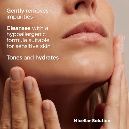 ISDIN Micellar 4-in-1 Facial Cleansing Water Solution - Hydrating and Cleansing Toner and Makeup Remover for Sensitive Skin, 13.5 FL OZ