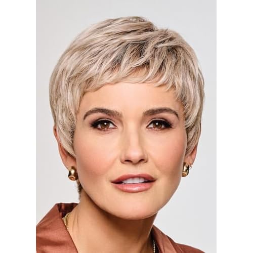 Raquel Welch Straight Chic Short Pixie Boy-Cut Wig by Hairuwear, Petite Average Cap - SS10/22 Iced Cappuccino