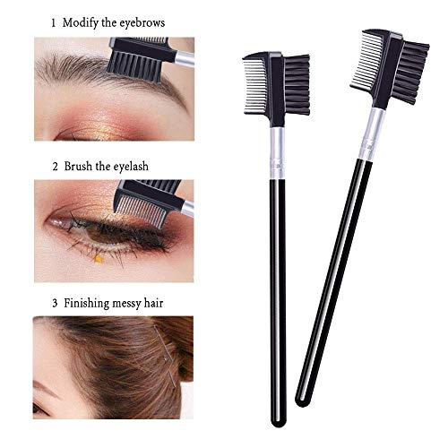 2 PCS Eyelash Comb and Eyebrow Brush Comb, Eyebrow Eyelash Brush Makeup Tool for Eyelashes extension (Pack of 2))