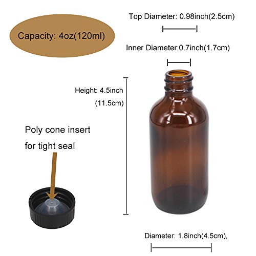 12 Pack 4 oz Amber Glass Spray Bottles 4oz Fine Mist Spray Bottle For Essential Oils, Perfumes, Alcohol, Watering Flowers, Cosmetic Spray Bottle, Refillable Liquid Containers