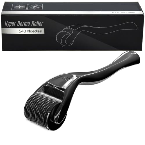 Microneedling Roller Beard Roller 540 Stainless Steel Micro Needling Roller for Hair Home Use (Black)