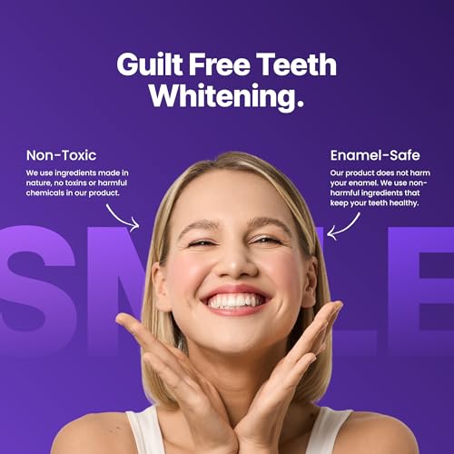 DRDENT Purple Teeth Whitening Strips 21 Treatments - Safe for Enamel - Non Sensitive Teeth Whitening - Whitening Without Any Harm - Pack of 42