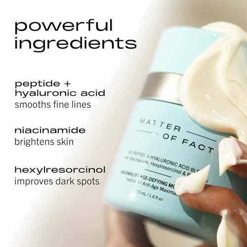 MATTER OF FACT Maximalist Age-Defying Moisturizer, Peptide & Hyaluronic Acid Face Cream with Niacinamide and Bakuchiol, Plumping Hydration for Fine Lines & Uneven Tone, 50mL / 1.6 Fl Oz