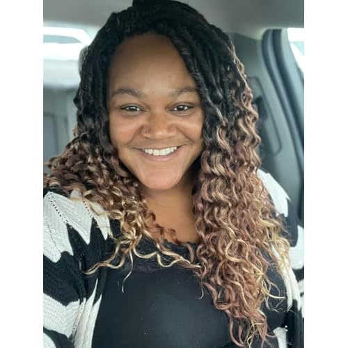 New Faux Locs Crochet Hair 24 Inch 8 Packs Soft Locs Long Deep Waves Goddess Ombre Prelooped Synthetic Dreadlock Extensions (24inch, 1B27)