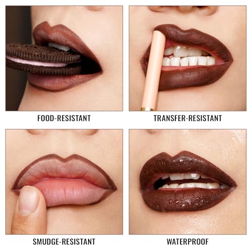 Oulac Brown Lip Liner Pencil, 2in1 Retractable Makup Crayon for Lipliner and Eyeliner, Highly Pigmented, Smooth, Long Lasting and Waterproof Formula, Vegan Beauty, 03 Teddy