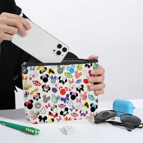 Cute Cartoon Mouse Makeup Bag Animal Lovers Gifts for Women Female Her Teen Daughter Cousin Best Friend Sister BFF Magic Mouse Stuff Cosmetic Bag Wizard Gifts Mothers Nurse Day Graduation Birthday