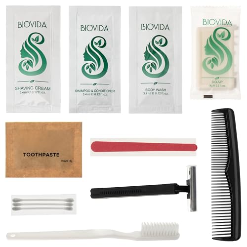 Moda West 24 Hygiene Kits - Bulk Case of Wholesale Basic Toiletry Kits for Men, Women, Travel, Charity - 12 Piece Kit, Unisex, Compact, Convenient Personal Use, Travel, Gym, Bathroom and Donations