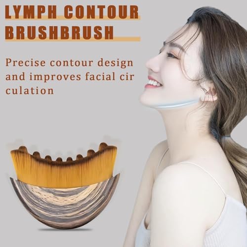 Dry Brushing Face Brush, Lymphatic Contour Face Brush, Chin & Jawline Sculpting, Lymphatic Drainage Massager for Face, Ergonomically Designed to Fit The Skin Precisely (2PCS)