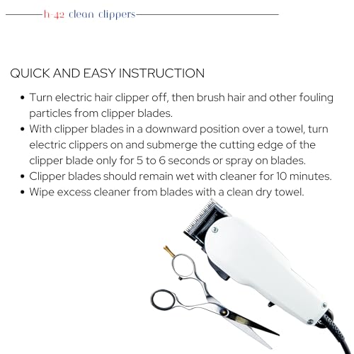 H-42 Clean Clippers Blade Cleaner with Brush - 32oz Bottle