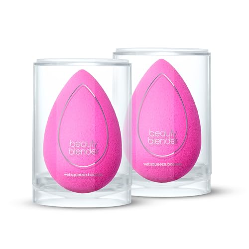 Beautyblender¢ç | Original Pink Beauty Blender 2-Piece Bundle for Blending Foundations, Powders, and Creams, Super-Soft Foam for Streak-Free Application, Made in the USA, Reusable, Washable