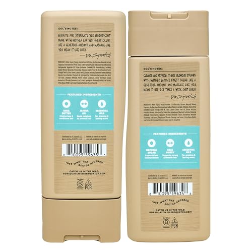 Dr. Squatch Natural Hair Bundle for Men - Healthy, Full Looking Hair - Coconut Castaway Shampoo (8 fl oz), Coconut Castaway Conditioner (11.5 fl oz)