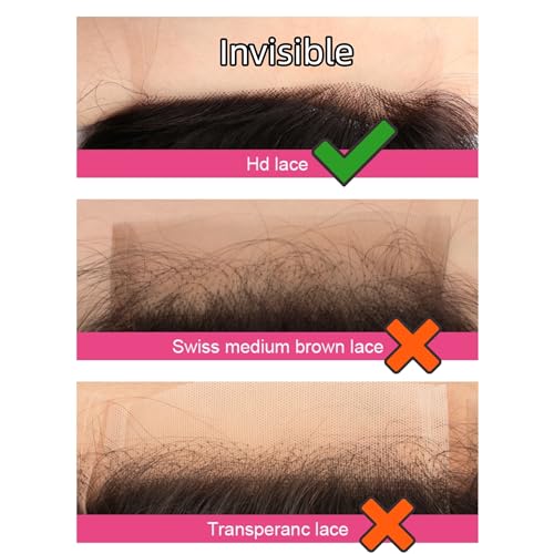 Savasana 5x5 HD Lace Closure Human Hair Straight Pre Plucked with Baby Hair HD Closure for Black Women Skin Like Brazilian Virgin Natural Black 22 Inch