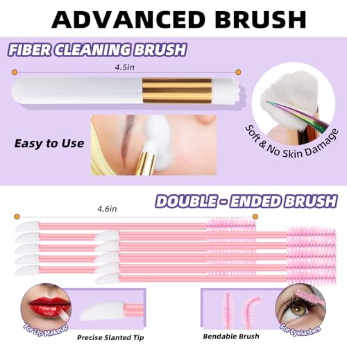 Lash Shampoo Kit Lash Cleaning Kit 50ML Lash Bath Kit Lash Wash for Eyelash Extensions Lash Remover Mascara Brush with Hairband Portable Eyelash Cleanser for Home Use (50ML Shampoo Kit)