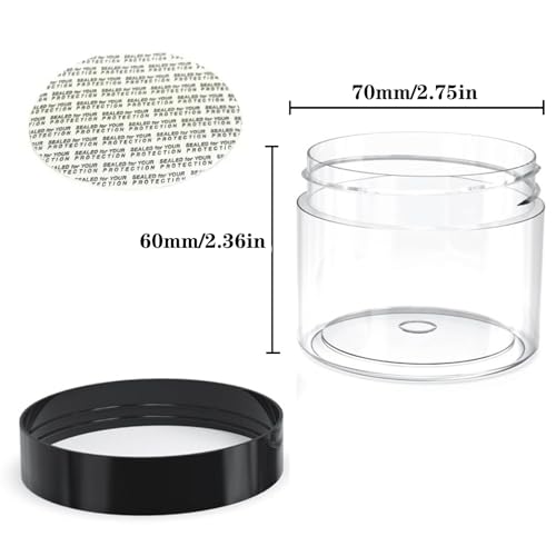 50 Pieces 4oz Plastic Jars with Lids Clear Round Cosmetic Container Empty Storage Jars for Makeup,Jewelry,Samples,Travel Storage