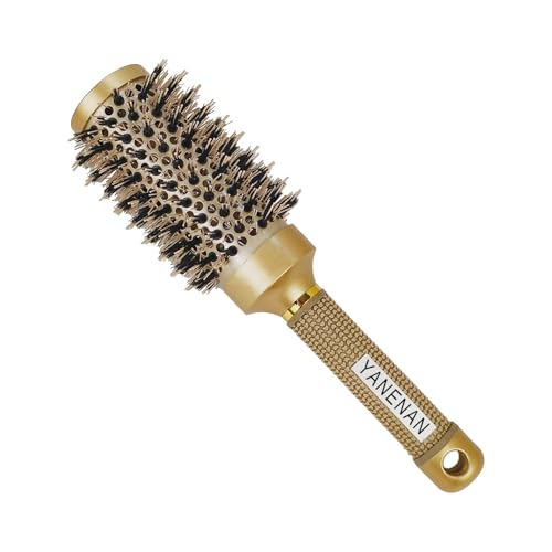 Round Brush for Blow Out,Boar Bristle Round Hair Brushes for Women Bangs,Curly Hair Roller Brush for Blow Drying,Nano Thermal Ceramic & Ionic Tech(2.9 inch,Barrel 1.7inch,45mm)
