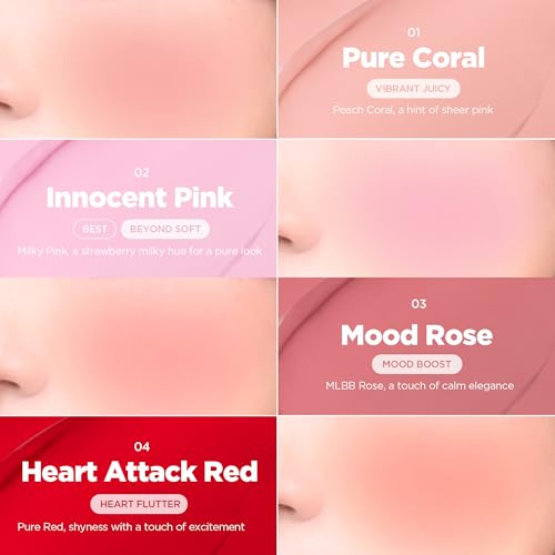 lilybyred Luv Beam Cheek Balm | Heart-Shaped Korean Cream Blush, Semi-Matte Finish, Long-Lasting, Blendable & Buildable, Soft Creamy Texture, Lightweight, Natural Flush, 0.12 oz.(12 Hearty Pink Beige)