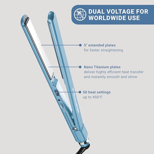 Nano Titanium Ultra-Thin Hair Straightener, Professional Flat Iron For All Hair Types
