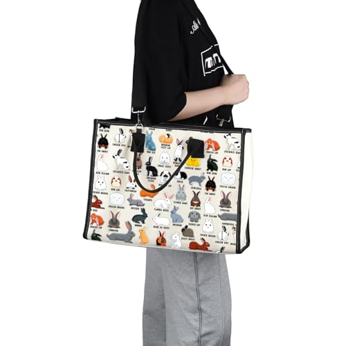 G2TUP Bunny Lover Gift Type of Rabbits Tote Bag Bunnies Owner Handbag Rabbit Lover GiftS Rabbit Fan Gift