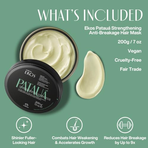 Natura Ekos Patau? Strengthening Anti-Breakage Hair Mask - For Weakened, Brittle, Damaged and Dry Hair - Vegan, Not Tested On Animals
