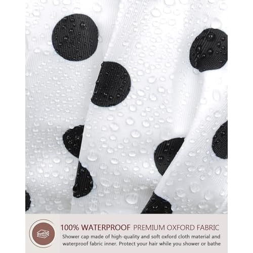 Shower Cap Luxury Shower Caps for Women Reusable Waterproof Large Hair Cap for Shower Non-slip with Adjustable Bowknot Quick-dry Hair Bath Cap for men