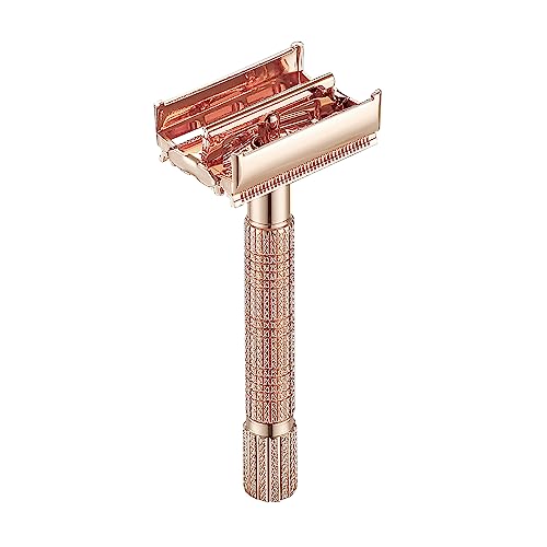 VIKINGS BLADE Safety Razor for Women + 5 Swedish Steel Blades. Quick Release Head, Double Edge. Smooth, Reusable, Recyclable (Model: Eva)