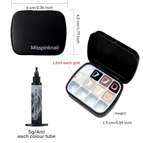 Advanced Painting Gel for Nail Art,8 colour kit with 2 palette(12 divsions),Non wipe,Manicure Professional Nail Salon DIY at Home Gift (Set A)
