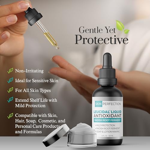 Skin Perfection Leucidal Liquid - Natural Preservative Alternative for Lotion Making - Vitamin C Serum & Hyaluronic Acid Body Lotion Creams - Water Soluble DIY Skincare Cosmetics