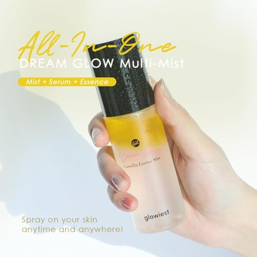 glowiest Dream Glow Camellia Essence Mist- Glass Skin Hydration & Soothing. Glow-Booster ; All In One Multi Mist+Toner+Serum l 75% Camellia Flower Water (2.70 fl. oz (80 ml))
