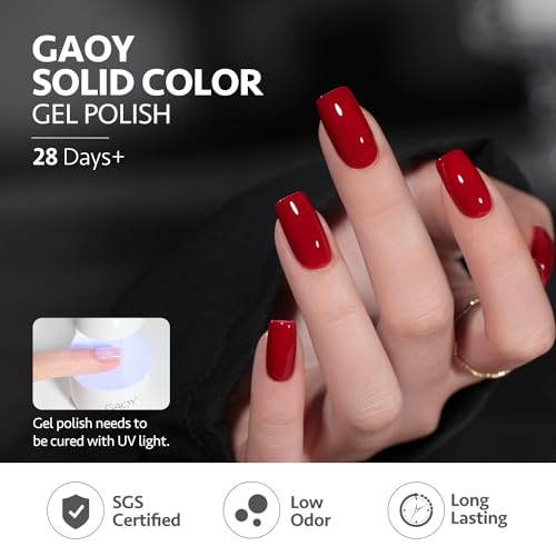 GAOY Gel Nail Polish Kit, 3 Colors 16ml White Red Black, Soak Off UV Gel Polish Set - Elegant Waltz
