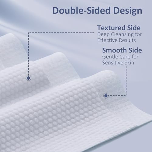 Ourmed Life Face Towels, Disposable Biodegradable Clean Facial Wash Cloth for Sensitive Skin, Lint- free Facial Towels for Cleansing, Skincare and Makeup Remover, Dry Wipes, 600 Count