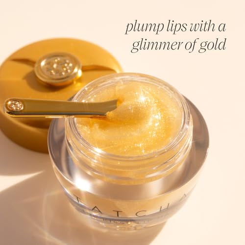 TATCHA The Kissu Gold Leaf Lip Mask | Limited-Edition Restorative Shimmery Lip Mask - Visibly Plumps and Softens for Lush Lips