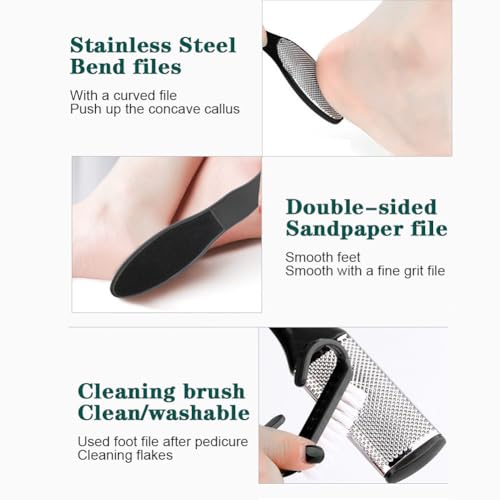 Professional Pedicure Foot Spa Set,10 in 1 Pedicure Set for Feet, Stainless Steel Foot Care Kit, Rasp Dead Skin Remover