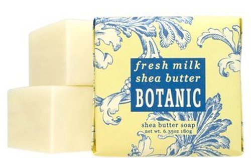Greenwich Bay Cleansing Spa Soap, Shea Butter, and Cocoa Butter. Blended with Loofah and Apricot Seed, No Parabens, No Sulfates 6.35 Ounce (3 Pack) (Fresh Milk)
