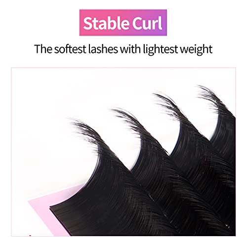 VEYES INC Classic Volume Lash Extensions 0.03-0.20 J/B/L/C/CC/D/DD Curl 5-25mm Mixed & Single Length Tray, Premium Silk Eyelashes, Professional Supplies for Lash Techs(Matte Black 0.15 D 8-16mm)