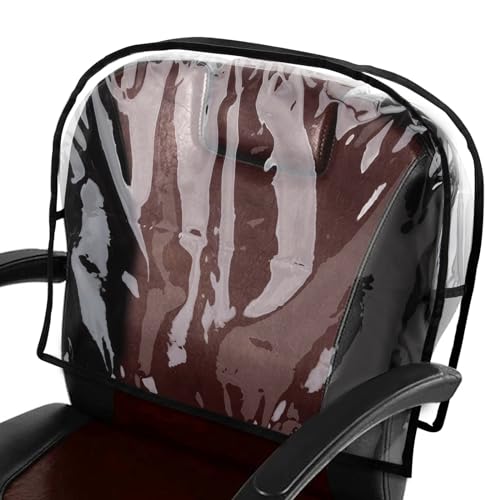 Noverlife Round Barber Chair Cover Protector, 20 in Wide Clear PVC Salon Chair Cover, Hairdressing Chair Back Stitched Cover Durable Easy Clean Covers Prevents Damage for Hair Salon Spa Office Chairs