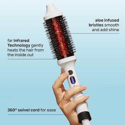 BONDIBOOST Infrared Thermal Brush, Heated Thermal Round Brush for Smooth + Shiny Hair, Dry Hair Styling for Instant Volume, Less Hair Breakage + Minimizes Snags, Frizz-Free