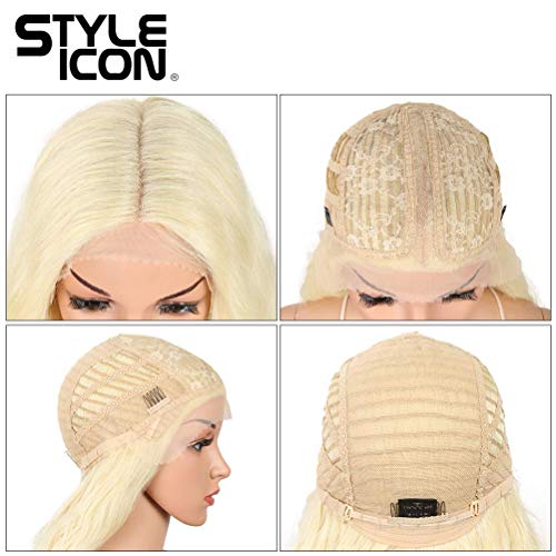 Style Icon 41¡± Lace Front Wigs Long Wavy Synthetic Wigs with Baby Hair Half Hand Tied 130% Density Wigs (41", 613)