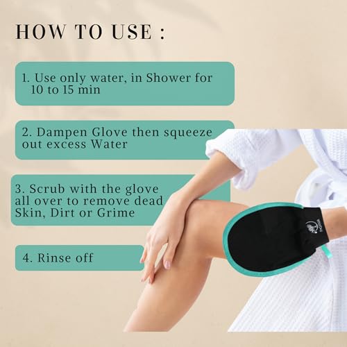 R'GANIA Deep Exfoliating Glove & Back Exfoliator ? 100% Viscose. Korean Exfoliating Mitt for Removing Dead Skin, Keratosis Pilaris & Self-Tan ? Full Body Exfoliator for Smooth, Glowing Skin