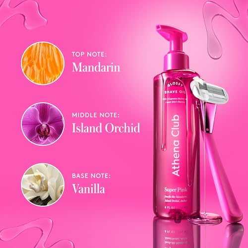 Athena Club Glossy Shave Oil for Women - Super Pink - 8 fl oz