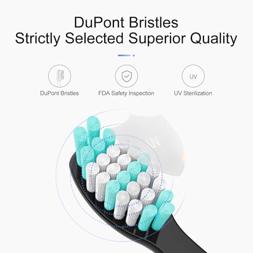 Replacement Brush Heads for Aquasonic Only Compatible with AquaSonic Black Series, 5-Pack Black