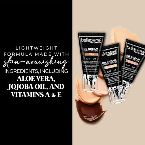 Bellapierre BB Cream SPF 20 ? Mineral Sunscreen & Liquid Foundation, Lightweight Face Moisturizer with Buildable Coverage, Matte Finish, Non-Toxic, Paraben-Free, Cruelty-Free ? 1.7 oz - Medium Cool
