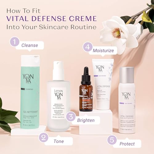 Yonka Vital Defense Day Cream, Daily Facial Moisturizer and Hydrating Anti-Pollution Creme, Dermatologist Tested Professional Skincare, Paraben-Free