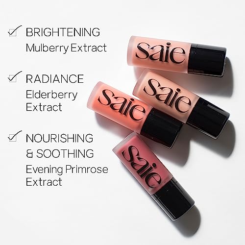 Saie Dew Liquid Blush for Cheeks - Hydrating Cream Blush Stick with a Blendable + Buildable Formula - Skincare Infused Dewy Cheek Tint for a Natural Flush - Glowy Makeup Essential - Sweetie (.40 oz)