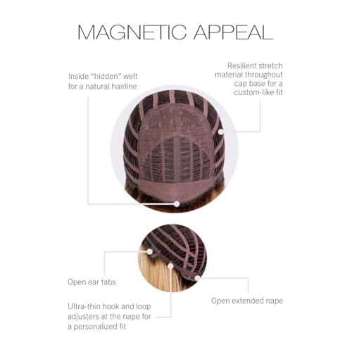 GABOR Magnetic Apppel Long Layered Wig With Whispy Bangs by Hairuwear, Average Cap - Dark Brown