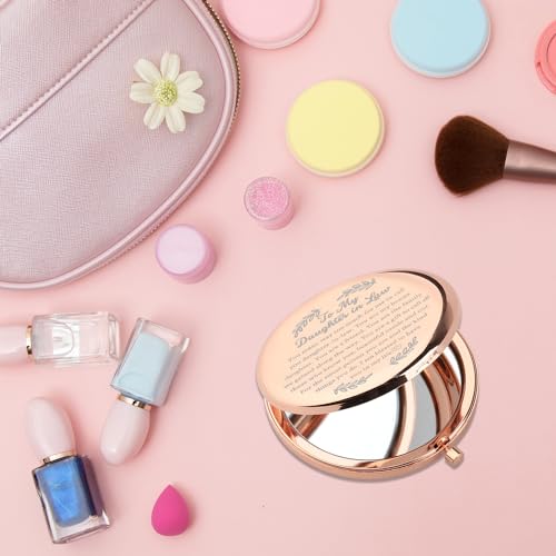 PLITI Daughter in Law Compact Mirror from Mother in Law Father in Law to My Daughter in Law Wedding Pocket Mirror (Daughter in Law CMrg)